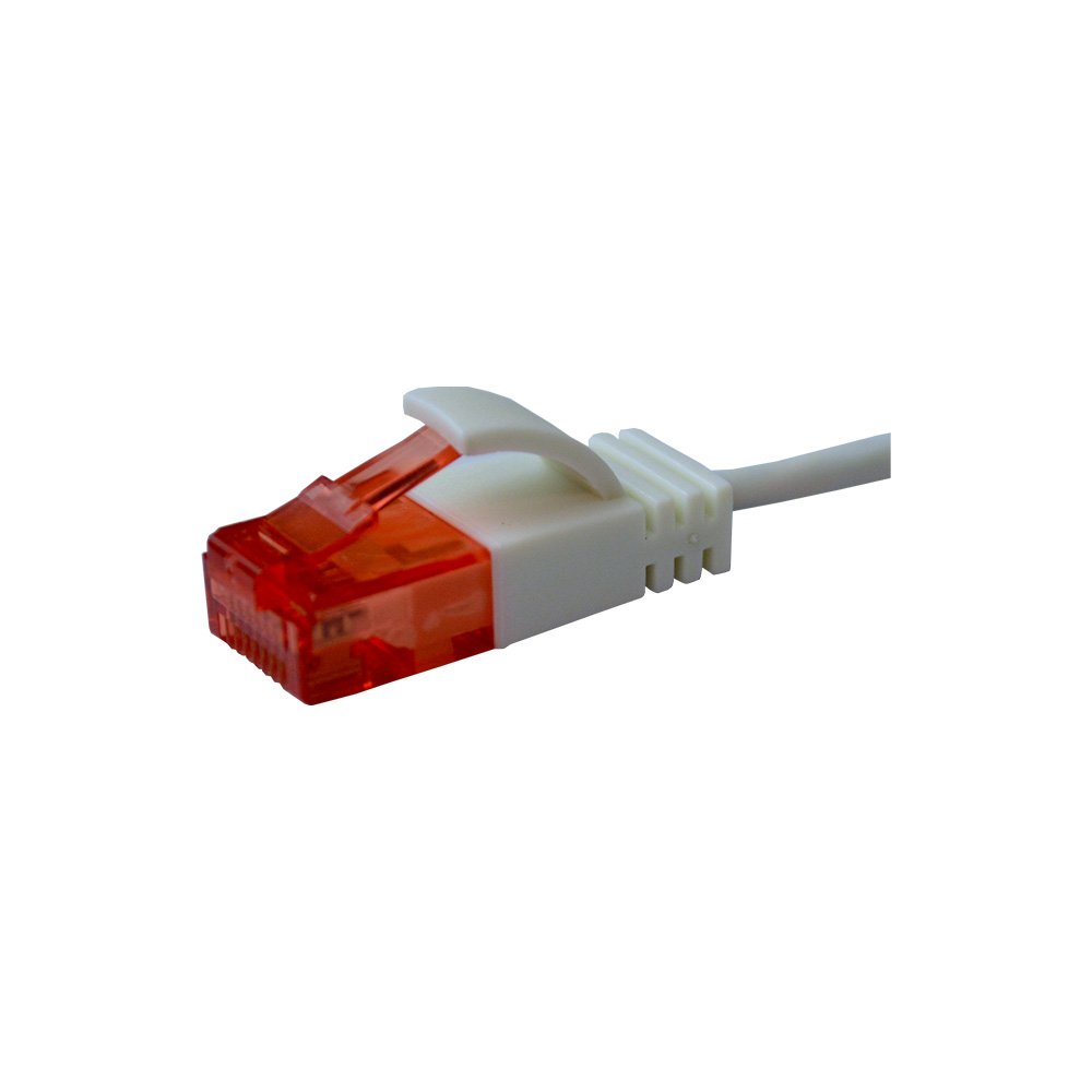 2m White Slimline CAT6 Patch Lead with RJ45 connectors